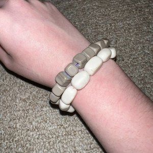 555 ITEM!!! Grey and White Crystal Bracelet Bundle